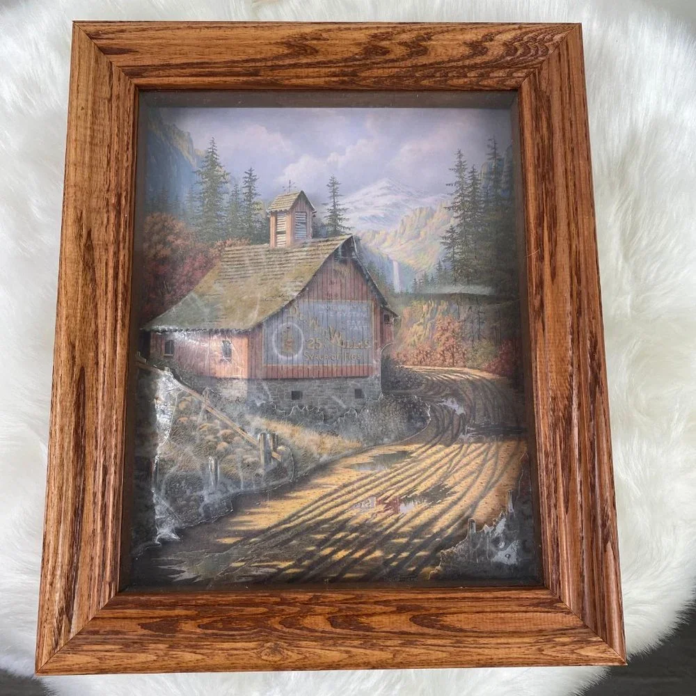 Vintage Doug Tope 3D Relief Shadow Box Syrup of Figs Framed 12
